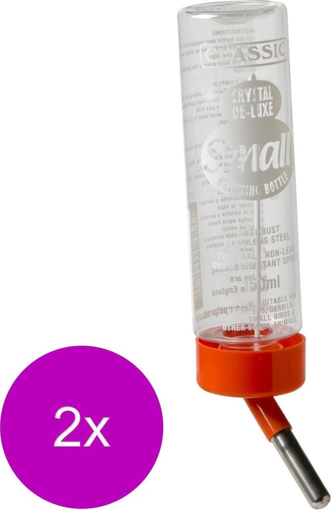 Classic Drinkfles Hamster Plastic - Waterfontein - 2 x 150 ml