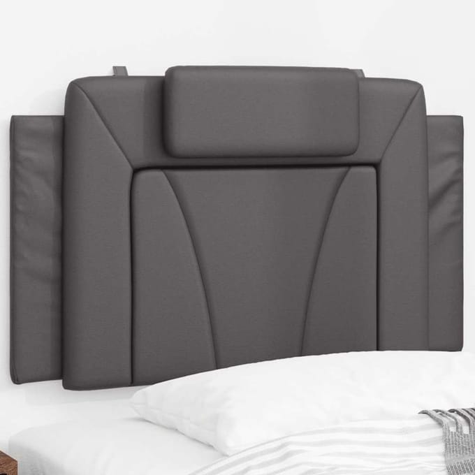 vidaXL - Hoofdbordkussen - "Viana" - 90 - cm - kunstleer - grijs