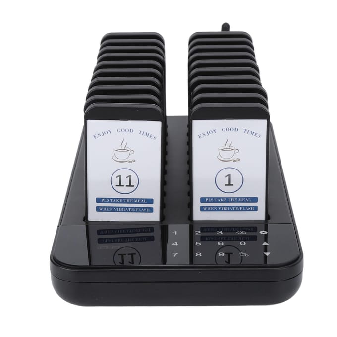 Système d'appel sans fil 3 modes d'appel Contrôle tactile Maximum 998 bipeurs Bip restaurant avec 20 EU Plug