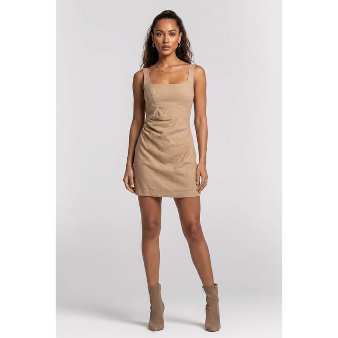 Reiss Linen Mini Dress Sand Maat: 4 | Mini Jurken Outlet | Dames | Beige