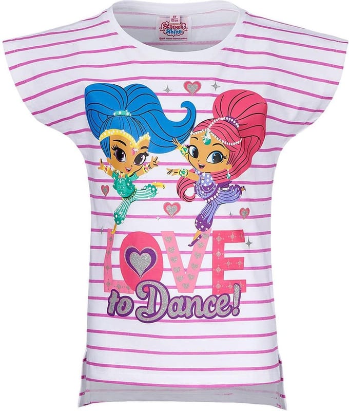 Shimmer-and-Shine-T-shirt-met-korte-mouw-wit-maat-92