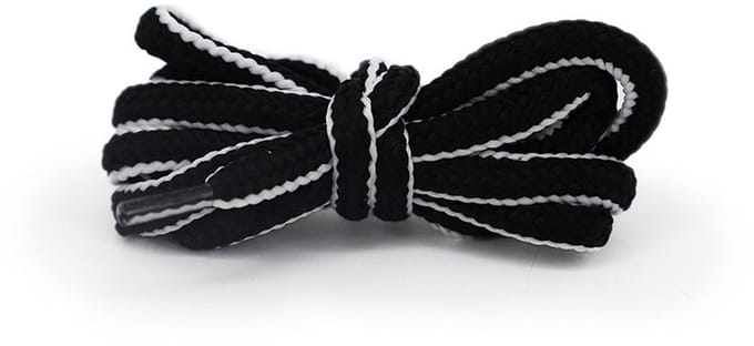 Van Bommel veters – Ringpoint Braided Laces zwart/wit 90cm