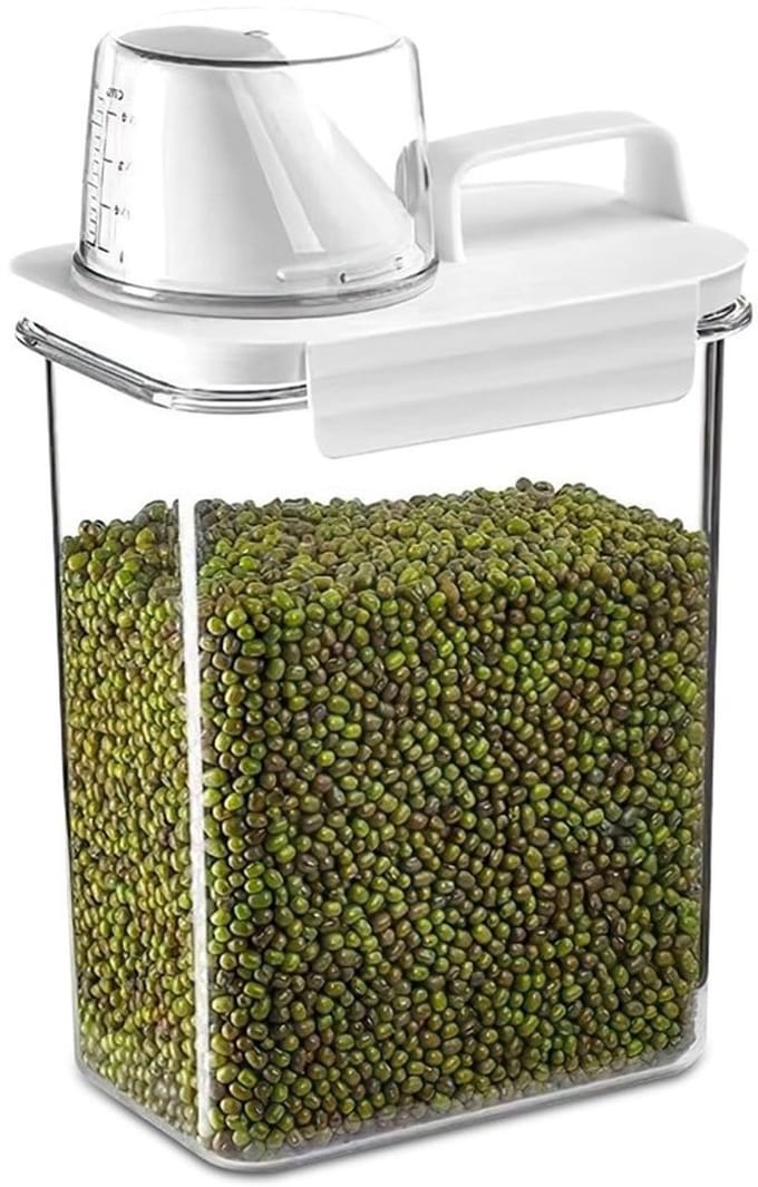 Transparante airtight container voor droog voedsel opslaan