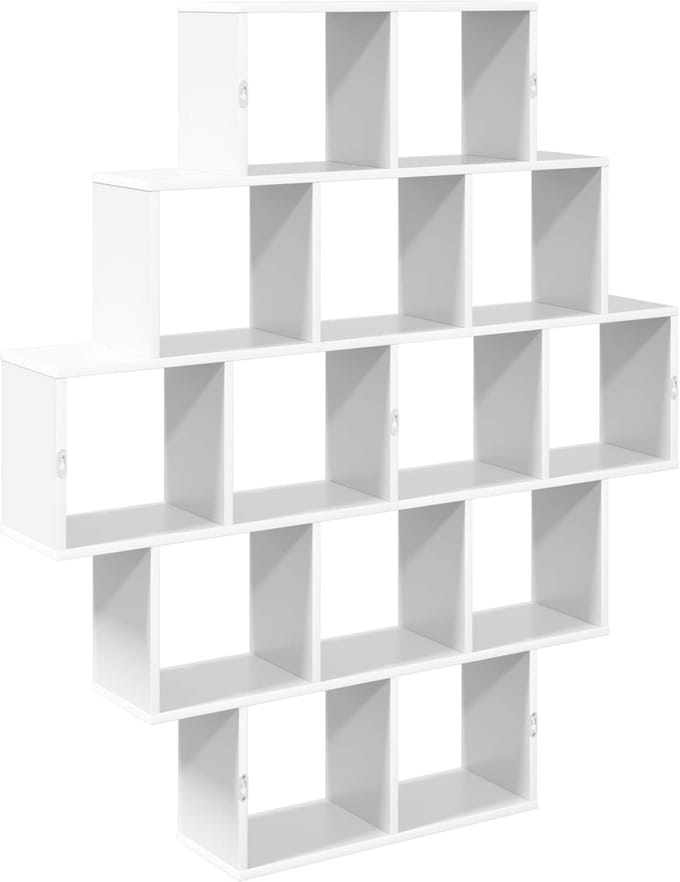 vidaXL - Wandplank - Wit - 120 - x - 20 - x - 136 - cm - Bewerkt - hout