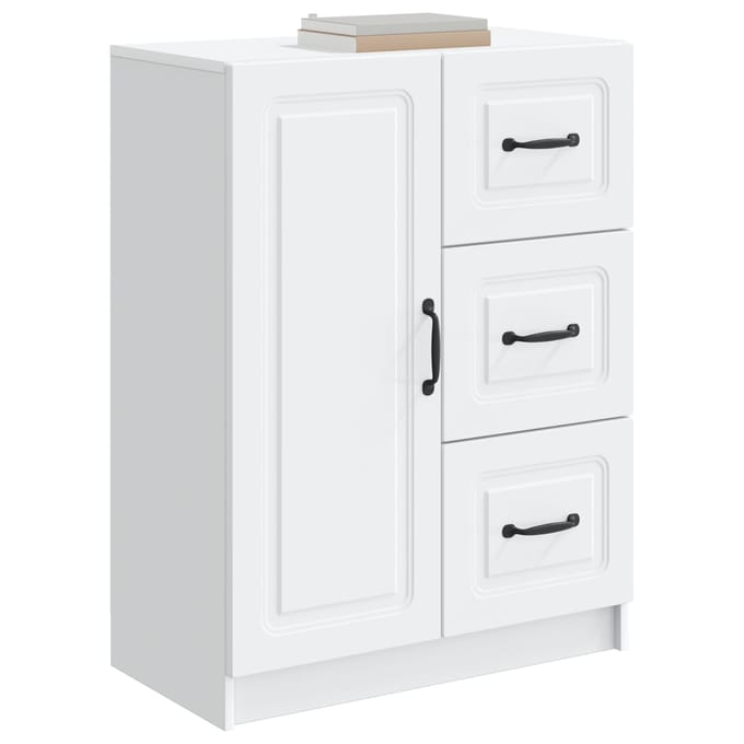vidaXL - Dressoir - Wit - 66 - x - 34,5 - x - 87 - cm - Bewerkt - hout