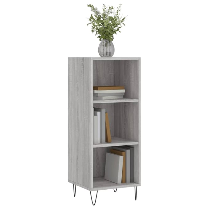 vidaXL - Dressoir - 34,5x32,5x90 - cm - bewerkt - hout - grijs - sonoma - eikenkleurig