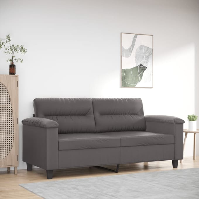 vidaXL - Tweezitsbank - 140 - cm - kunstleer - grijs