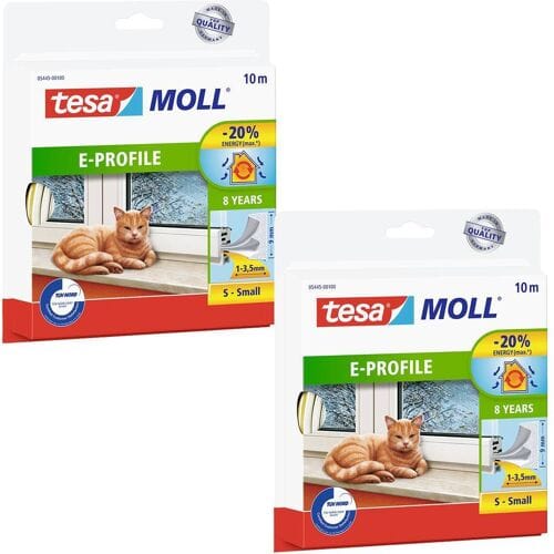 tesa E-PROFIL 05445-00500-00 Afdichtingstape Wit (l x b) 10 m x 9 mm 2 stuk(s)