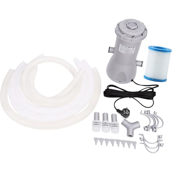 Bovengrondse Zwembadfilterpomp 1000 GPH Krachtige Zwembadpatroonfilterpomp Houd Water Schoon gray