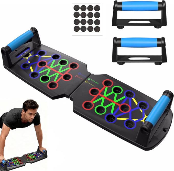 KIRA® Push up Bord - 17-in-1 - Pull Up Bar - Opdruksteunen - Meerkleurig - 63cm x 19cm x 10cm