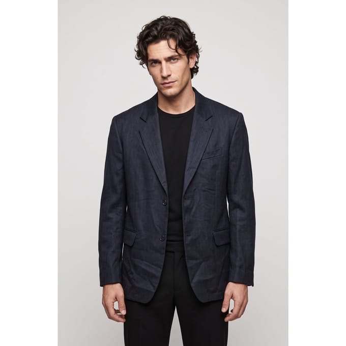 ARKET Dennis Leomaster Cotton Hemp Blue Größe: 50 Short | Blazer Outlet | Herren | Blau