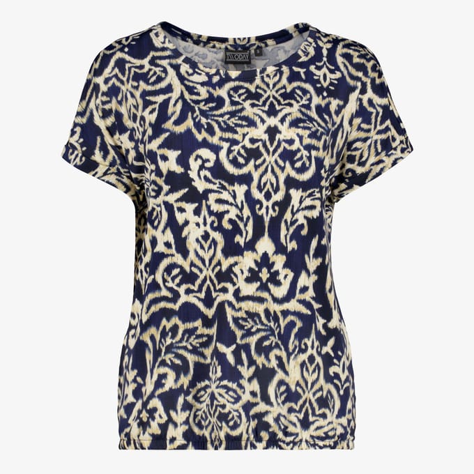 TwoDay dames top met print blauw beige - Maat M