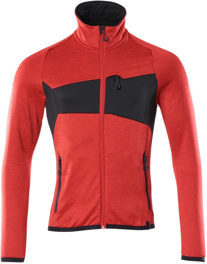 Mascot Accelerate Fleecetrui met rits 18103-316 - signaalrood/zwart - L