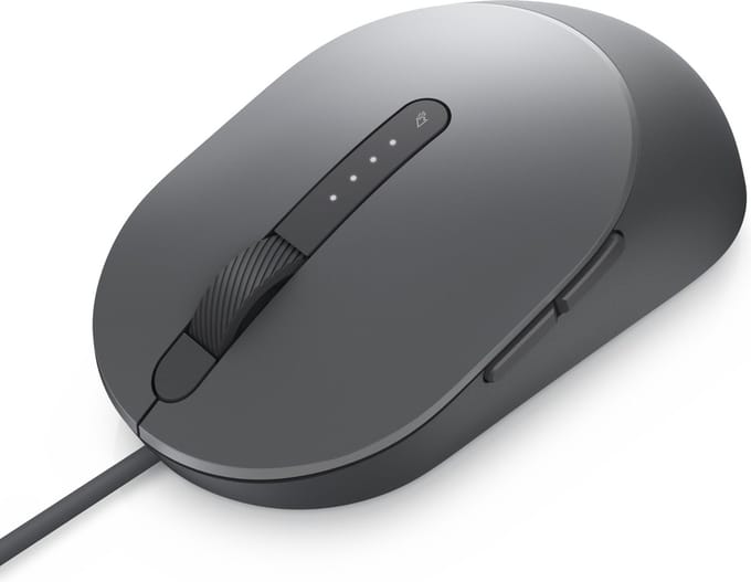 Dell Laser Bekabeld Muis MS3220 Titan Grijs - Muis - Laser - 5 knoppen - Grijs