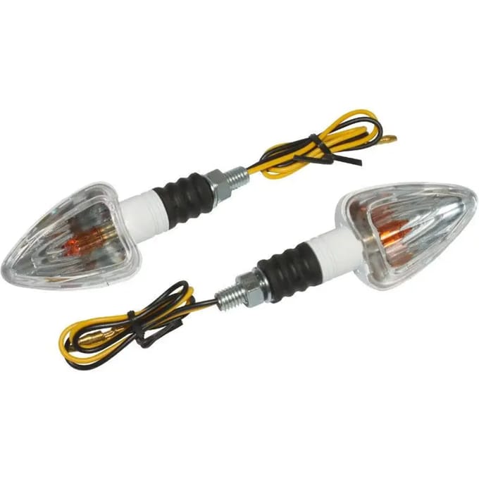 Knipperlicht met lampje Replay driehoek wit 12V 10W Ø8 voor 50cc schakelmotor bromfiets