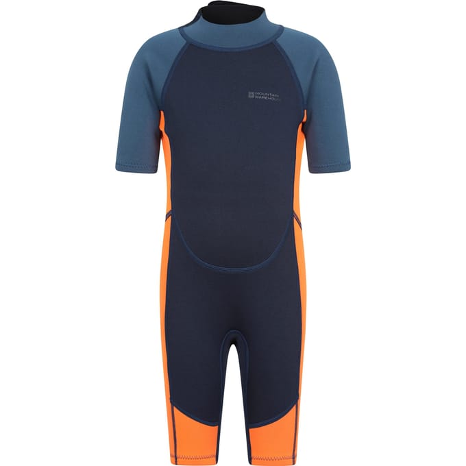 Mountain Warehouse Wetsuit met contrasterende panelen voor kinderen (Helder oranje)