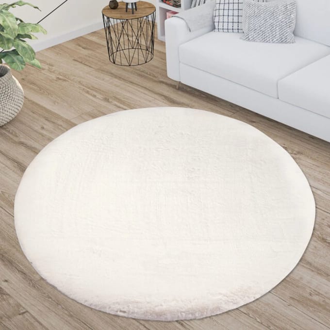 Muratap Paradise fluffy soft vloerkleed hoogpolig effen tapijt - 120 cm rond