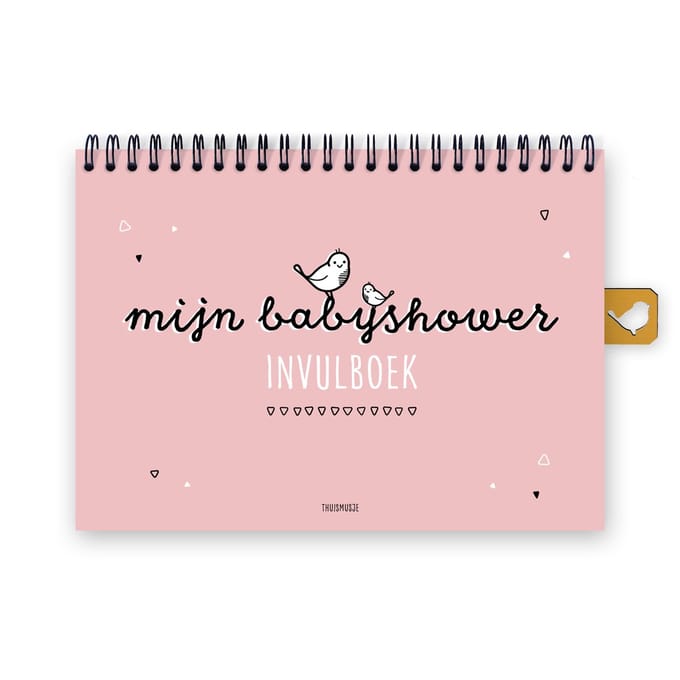 Mijn babyshower invulboek - Roze - A5 formaat - Ringband - Thuismusje