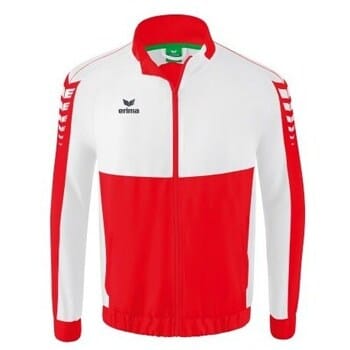 Erima Six Wings Presentatiejack Heren - Wit / Rood | Maat: XXL
