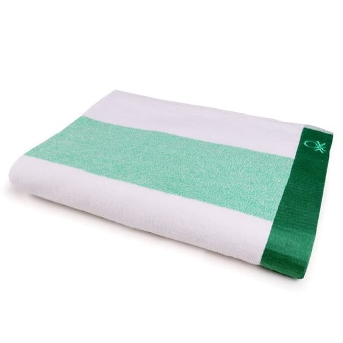 Serviette de plage - CASA BENETTON - 90x160 cm - 450 g/m2 - 100 % coton - Vert vert