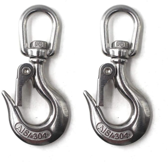 Zware Draaibare Hijshaak van Roestvrij Staal - WLL 150 kg (2-pack)