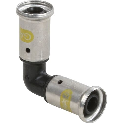 Henco gas pers kniekoppeling 90deg 16mm