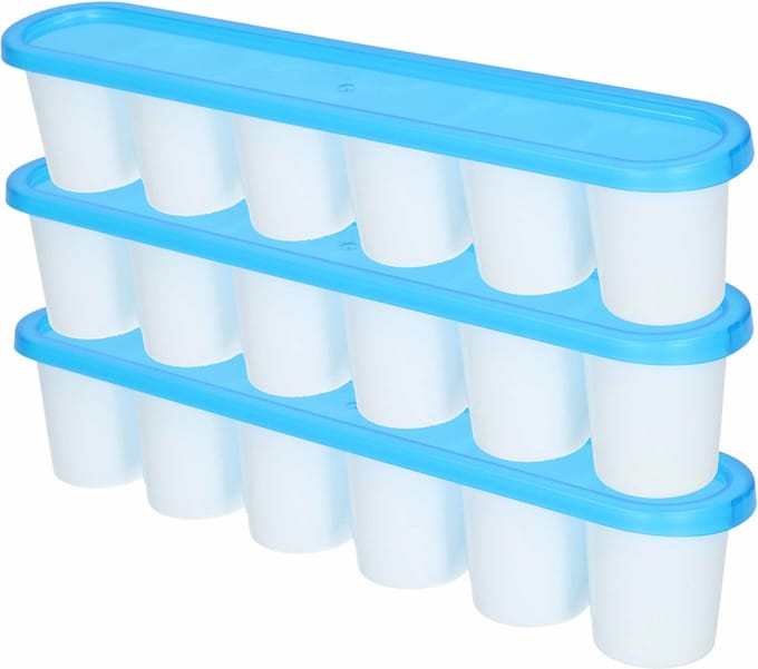 Plasticforte Grote ijsblokjes/klontjes vormen - 4x - 30 x 6 cm - met deksel