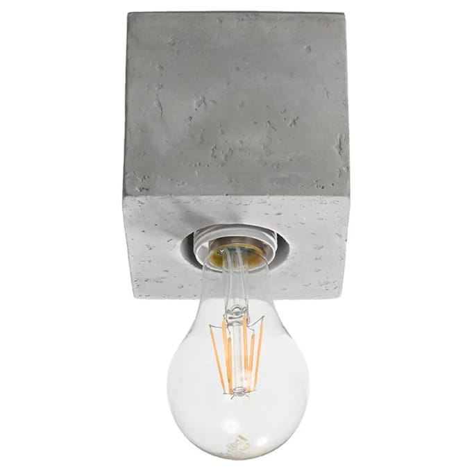 Sollux Lighting Plafondlamp Ariz - E27 - grijs - concreet - 10x10x10cm