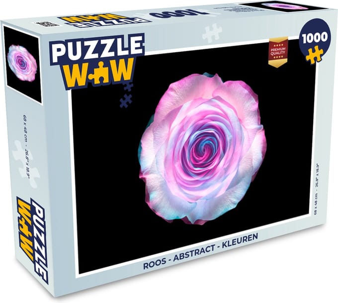 Puzzel Roos - Abstract - Kleuren - Legpuzzel - Puzzel 1000 stukjes volwassenen