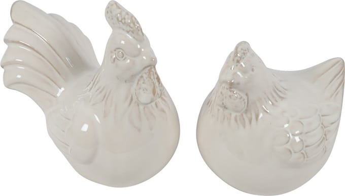 Countryfield Set van kipjes Hen en Haan wit H13.5cm Pasen