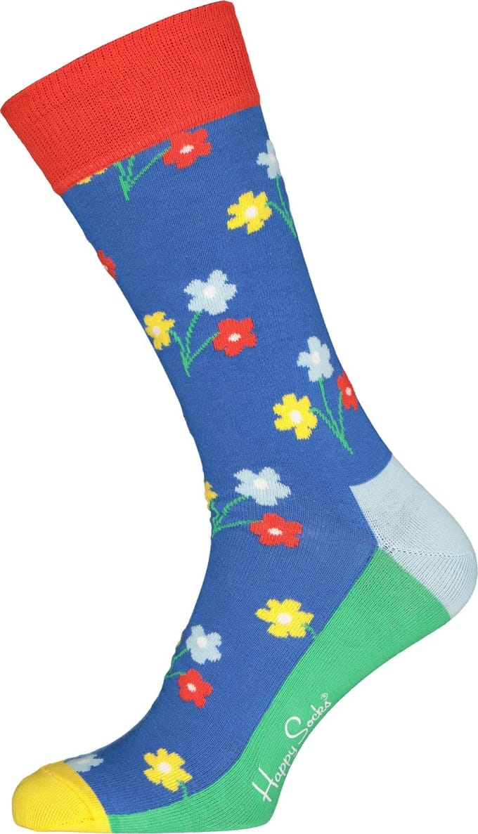 Happy Socks Bouquet Sock - bloemmig blauw - Unisex - Maat: 36 - 40