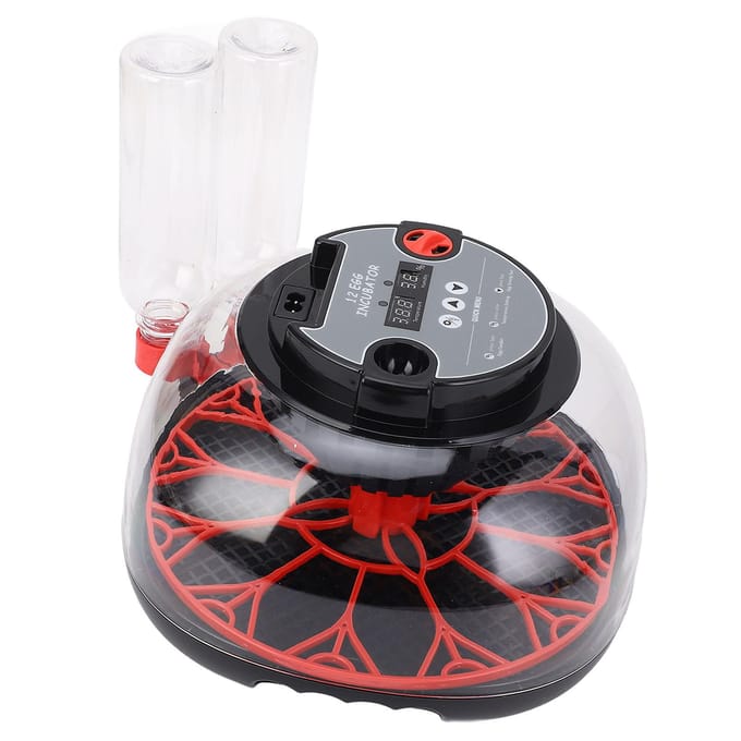 12 Eieren Incubator ABS PET Pluimvee Broedmachine met Automatisch Eierdraaien Candling Wateren black