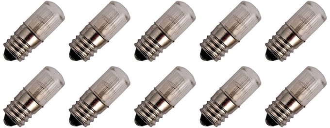 Signaallamp E10 130V - 10 stuks - T9 Neonlamp Ø9mm - 23mm - 2500K - Dimbaar - Rood