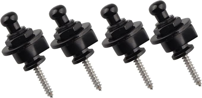 Set van 4 Gitaarriem Knop Lock Pins - Duurzaam en Professioneel Antislip Systeem voor Basgitaren en Elektrische Gitaren