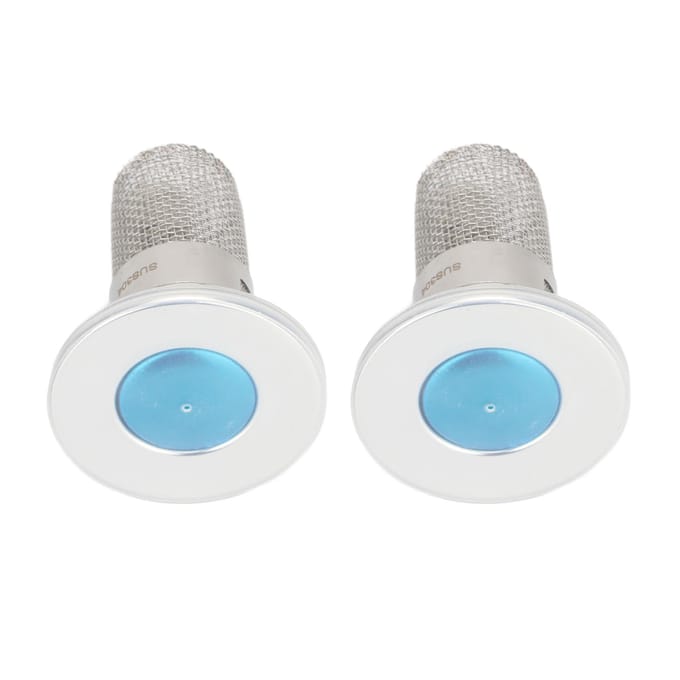 2 stuks RVS Vloerafvoer Filter Pop-up Design Badkamer Wastafel Stop Haarvanger met Rubber white
