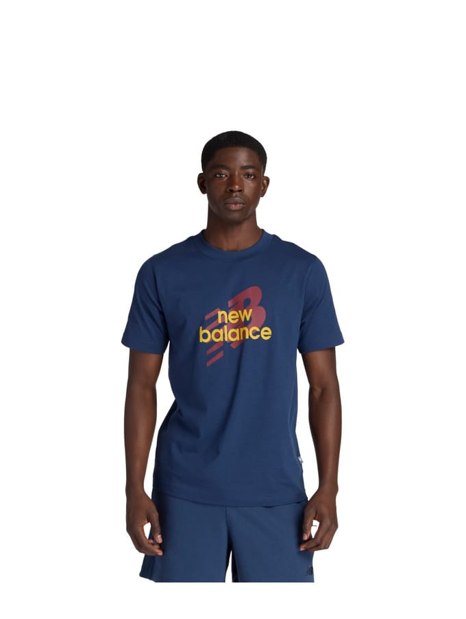 New Balance - Anglar Logo T-shirt Blauw M