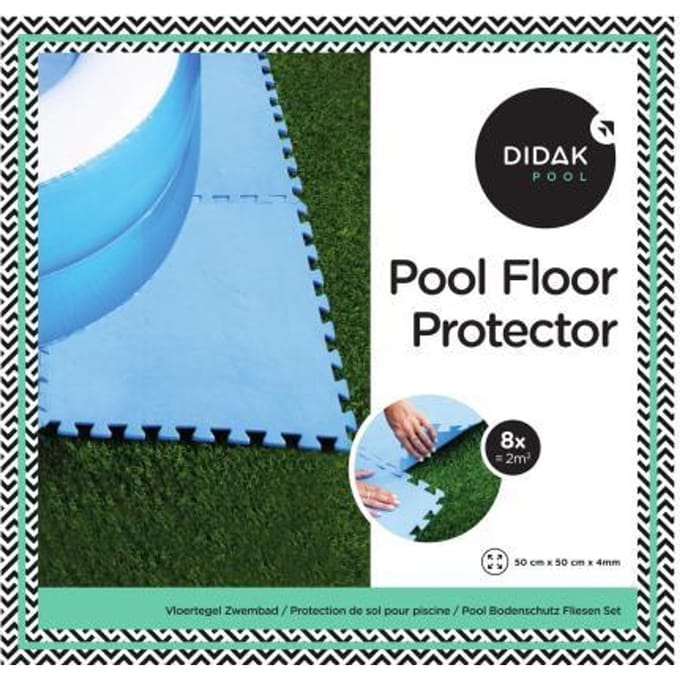 Vloertegels 50x50cm, 4mm dik glad - blauw - 8st.