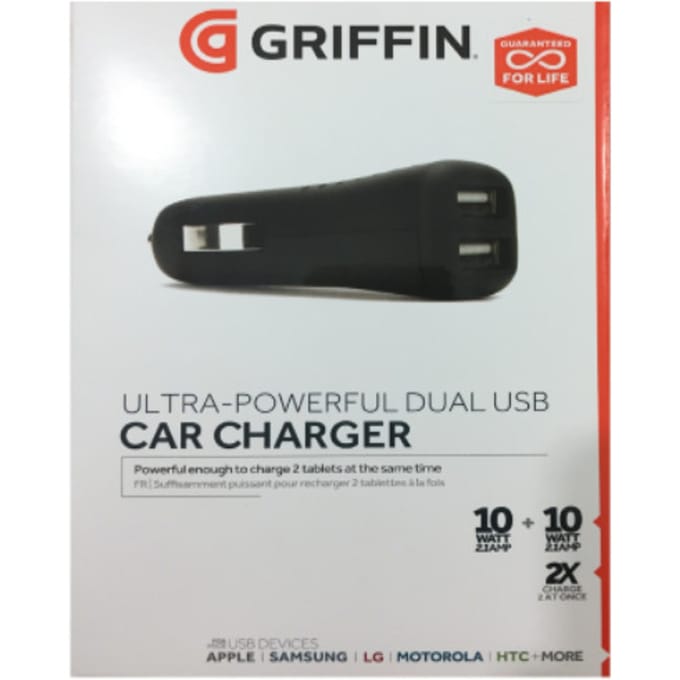 Griffin PowerJolt Dual USB Charger 2.4A - Zwart GC39750