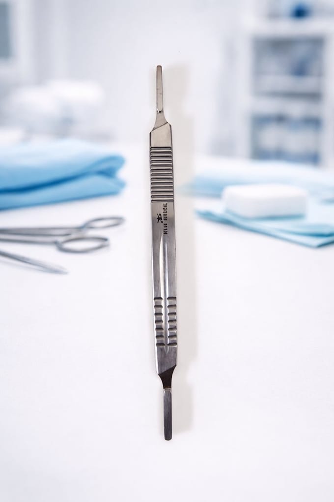 Belux Surgical Instruments / Scalpelhandvat Dubbelzijdig Nr. 3/4 – RVS – Herbruikbaar & Autoclaveerbaar