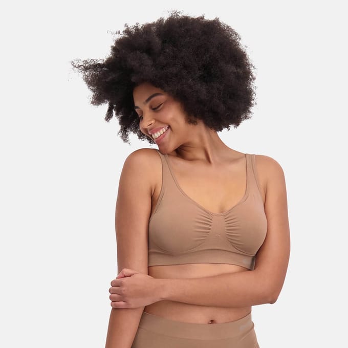 Bamboo Basics Tan Naadloze BH Zonder Beugel Fleur - Maat M - Comfort BH - Bralette Dames - Bamboe Ondergoed Dames