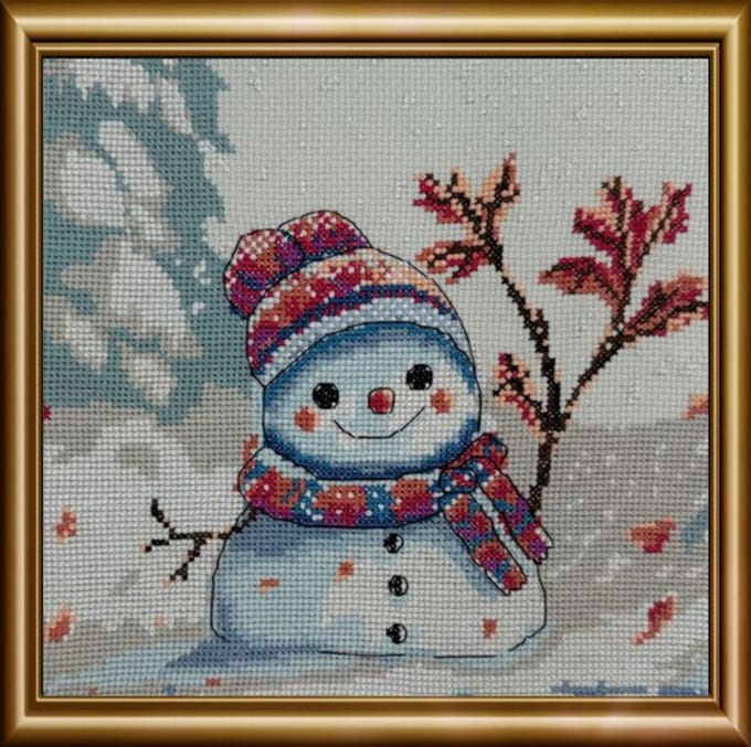 Clumsy Winter aida Aine borduurpakket met telpatroon A1012