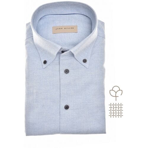 John Miller Overhemd Flanel Button-Down Licht Blauw / male