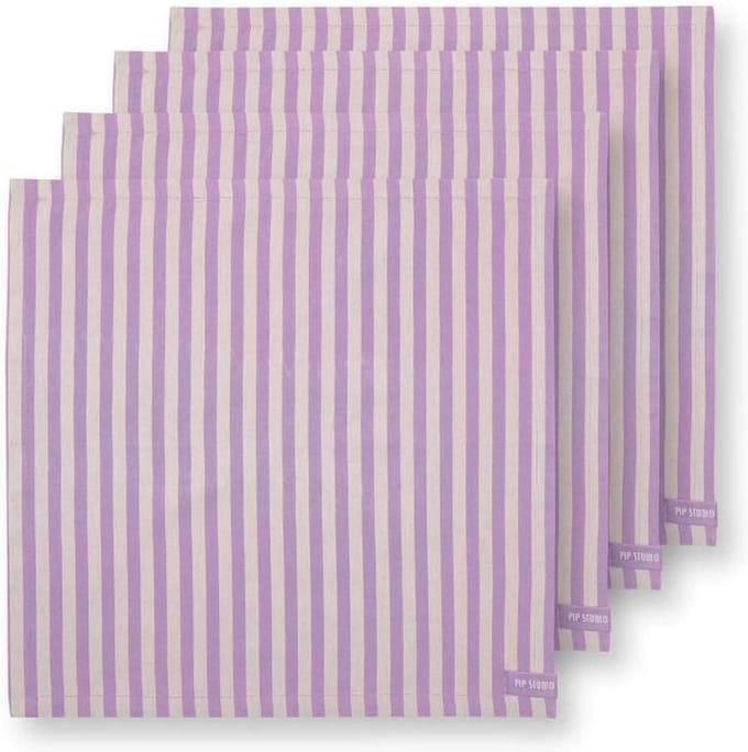 Pip Studio - Servetten - Stripes - Lila - 40x40 cm - Set van 4