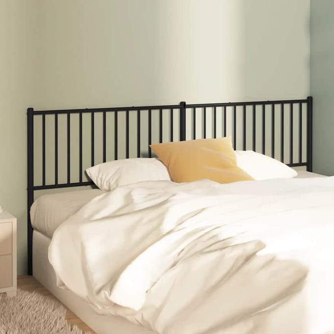 vidaXL - Vervangend - hoofdbord - metaal - zwart - 193 - cm