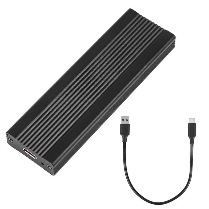 M.2 NVMe/SATA Dual Protocol mobiele harde schijfbehuizing USB3.1 Type-C externe SSD-behuizing Aluminium Dual protocol zwart