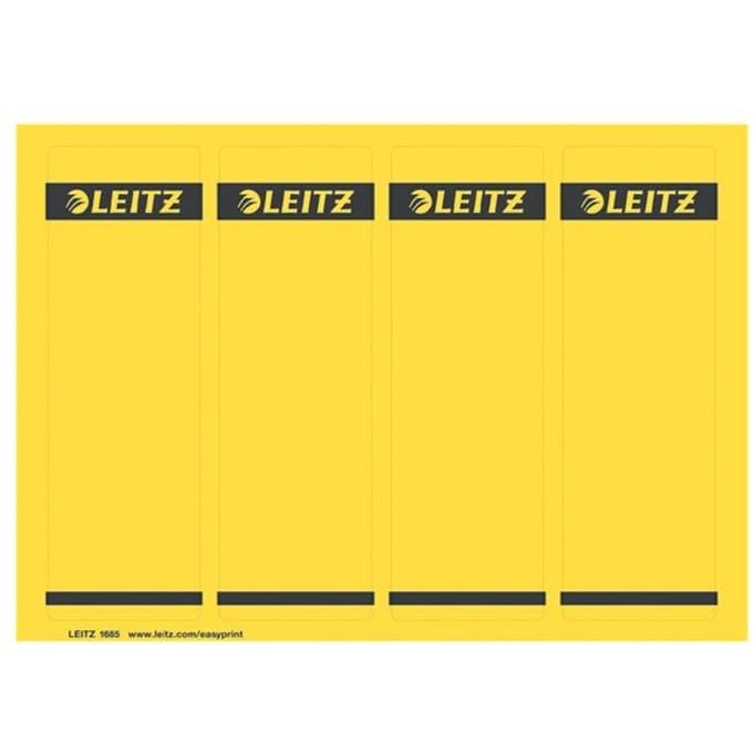 LEITZ® rugetiketten kort, via pc beletterbaar, rugbreedte 80 mm, zelfklevend, 100 st., geel