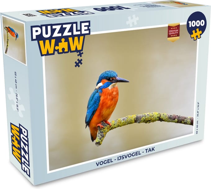 Puzzel Vogel - IJsvogel - Tak - Legpuzzel - Puzzel 1000 stukjes volwassenen
