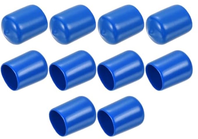 Rubberen Afsluitdoppen 16 mm ID - 10 Stuks - Rond en Blauw