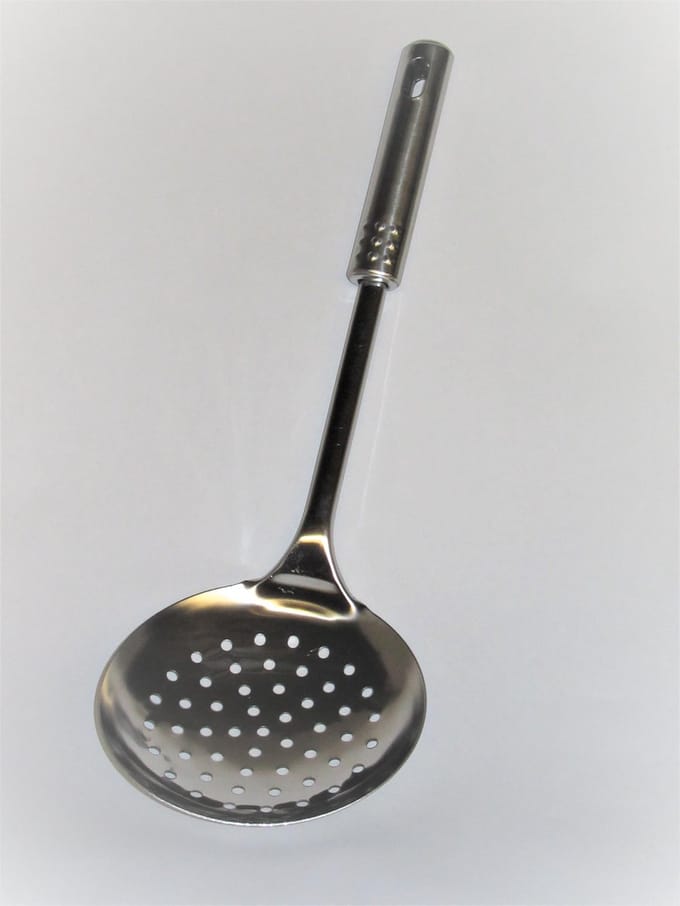 Schuimspaan - Frituurschep - Oliebollenschep - L=33cm - Dia=11,5cm