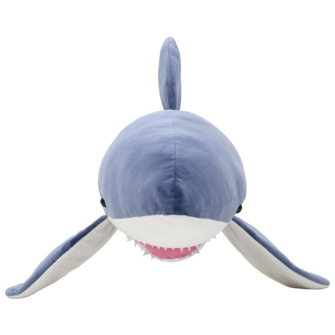 vidaXL Knuffel witte haai pluche blauw en wit
